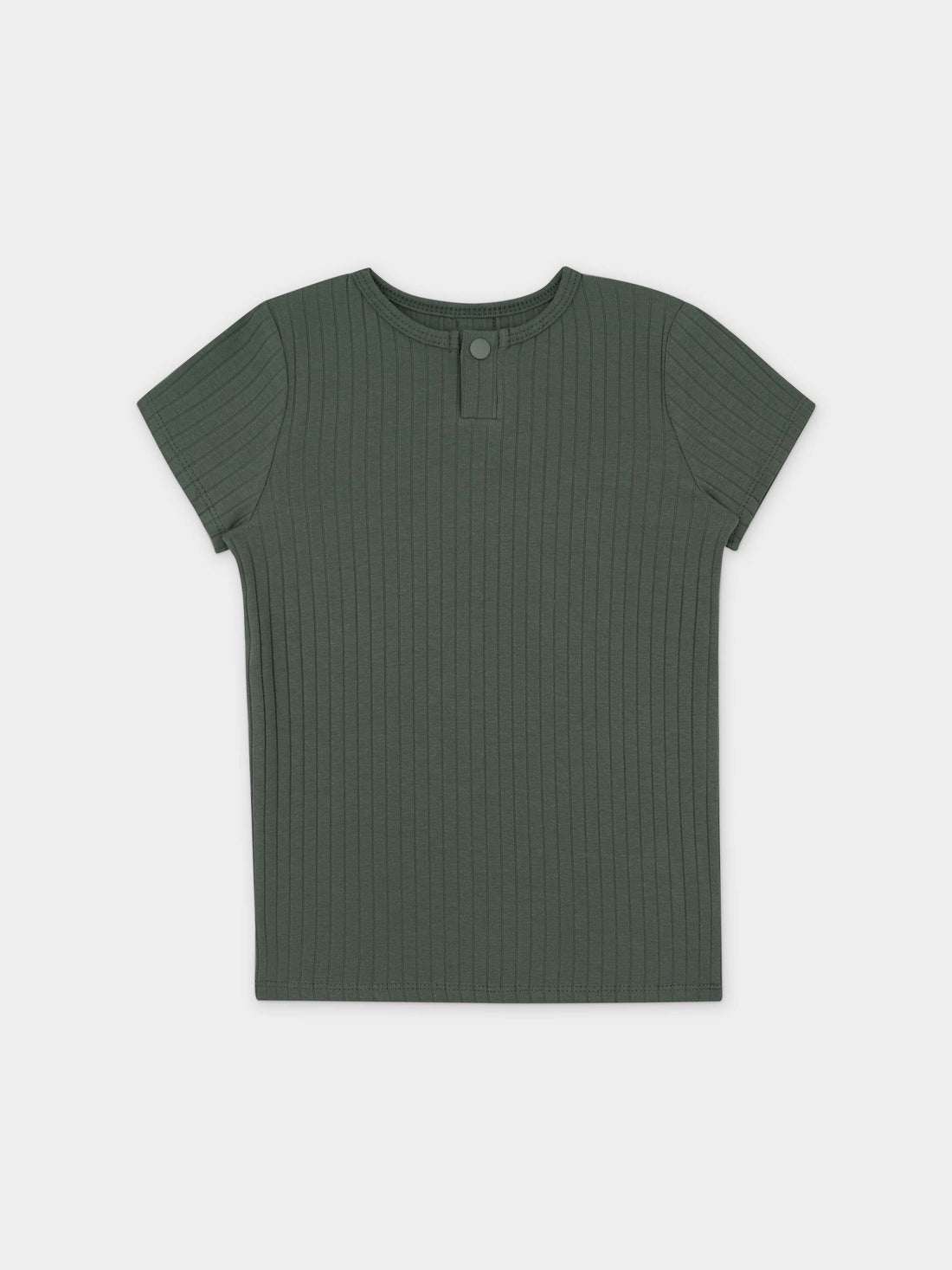 One Snap Henley Short Sleeve T-Shirt-Green