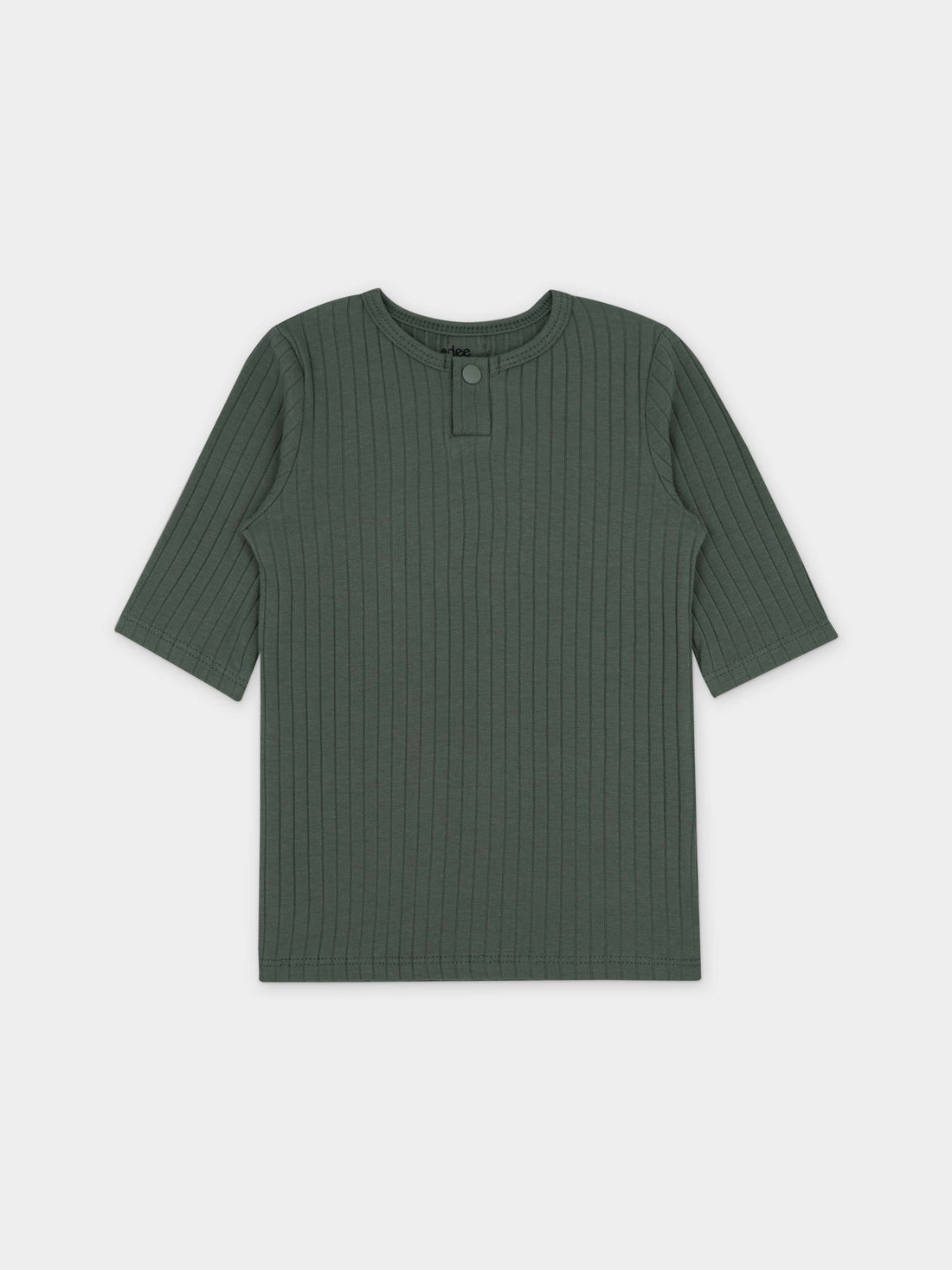 One Snap Henley Short Sleeve Shirt and Skirt-Green