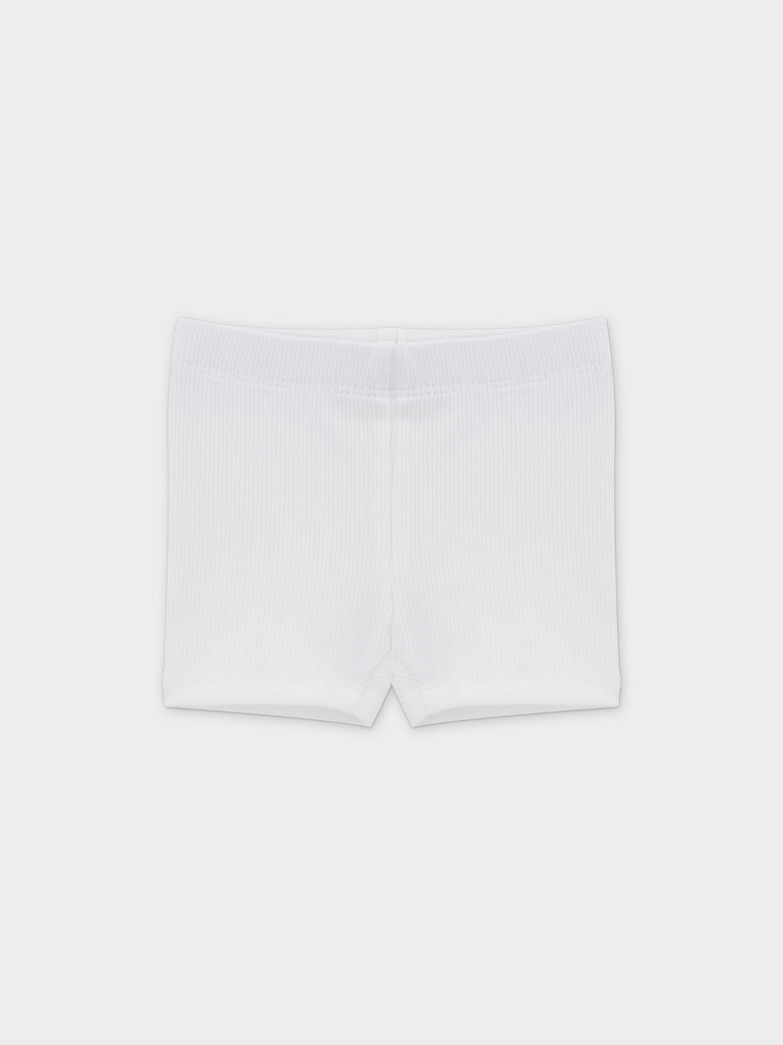 Biker Shorts Thin Ribbed-White