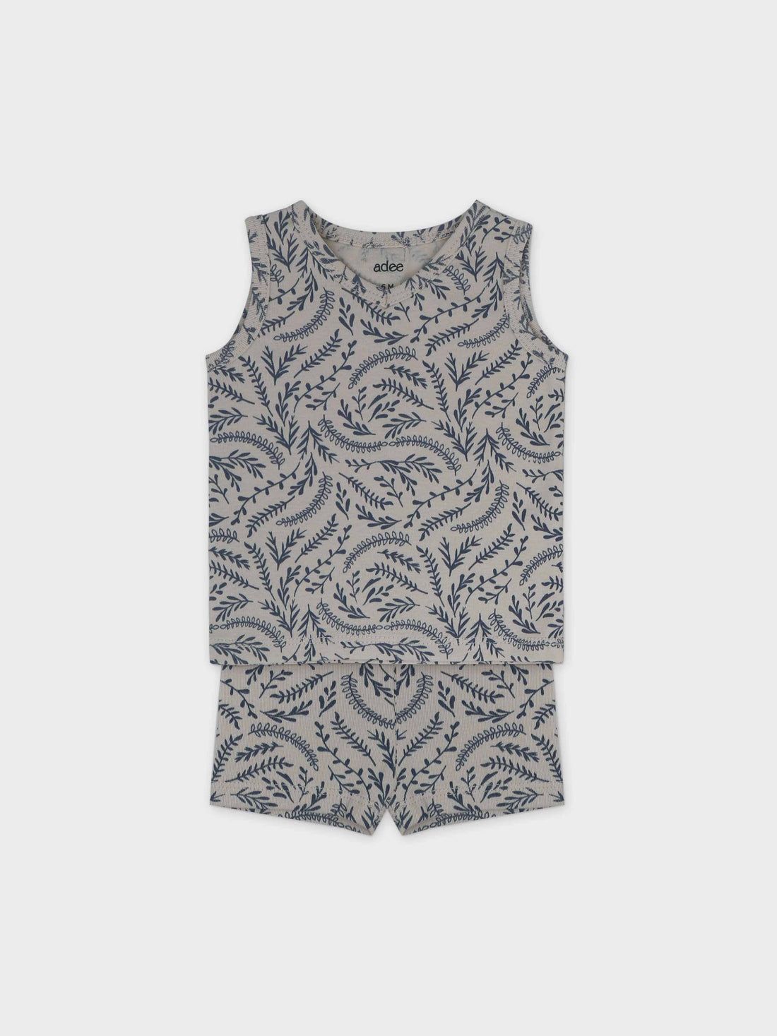 Paisley Tank Short Set-Blue